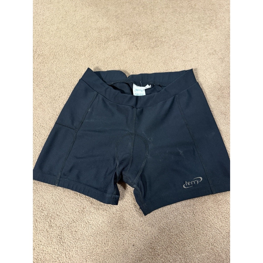 Vintage Womens Terry Precision Cycling Shorts Medium Black Stretch